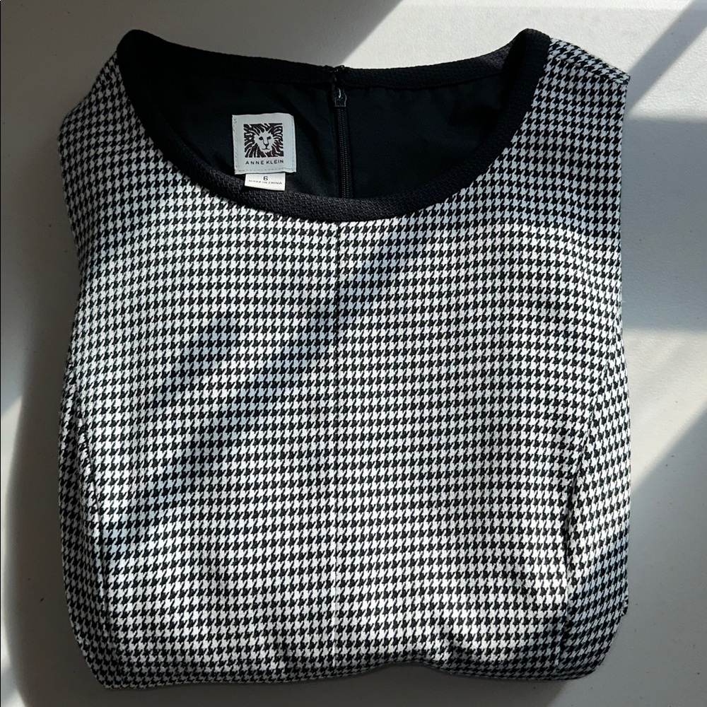 New With Tag ANNE KLEIN Black and White Checkered Midi Dress Size 6. - Picture 13 of 13